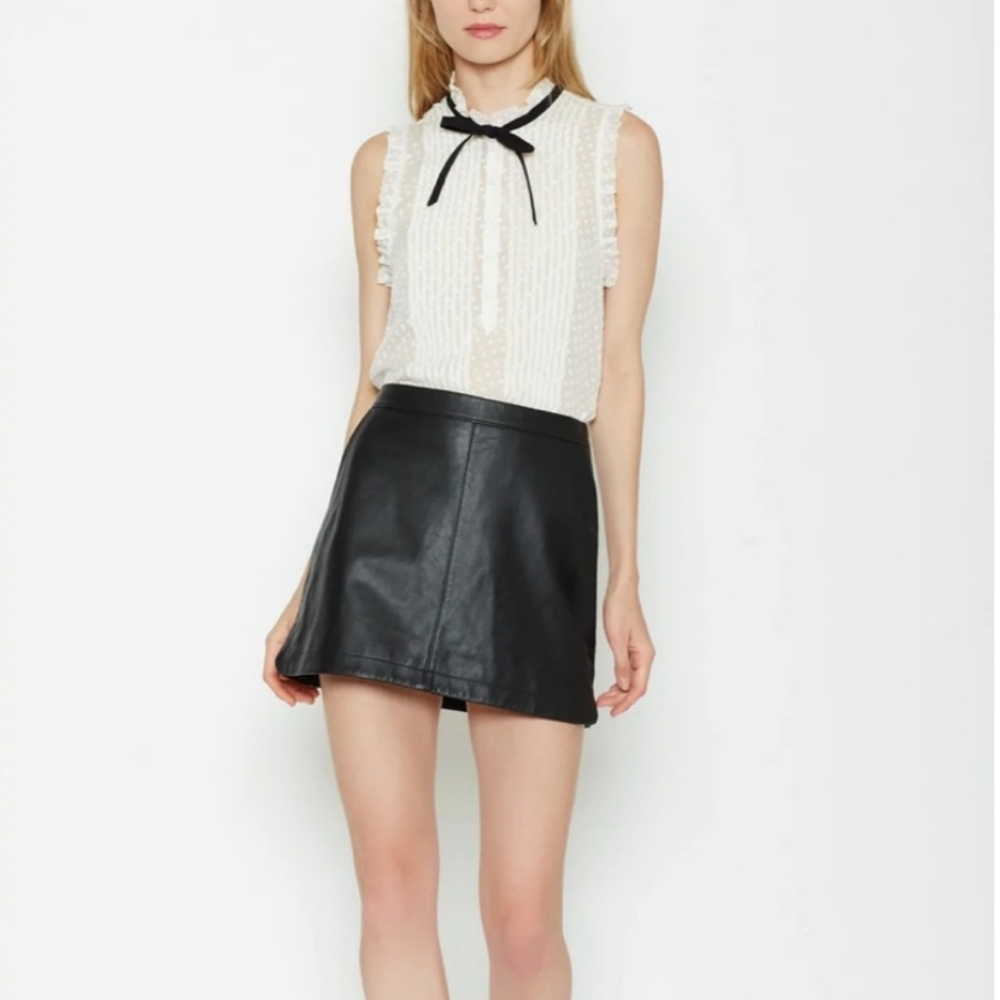 Joie lamb leather black mini skirt
